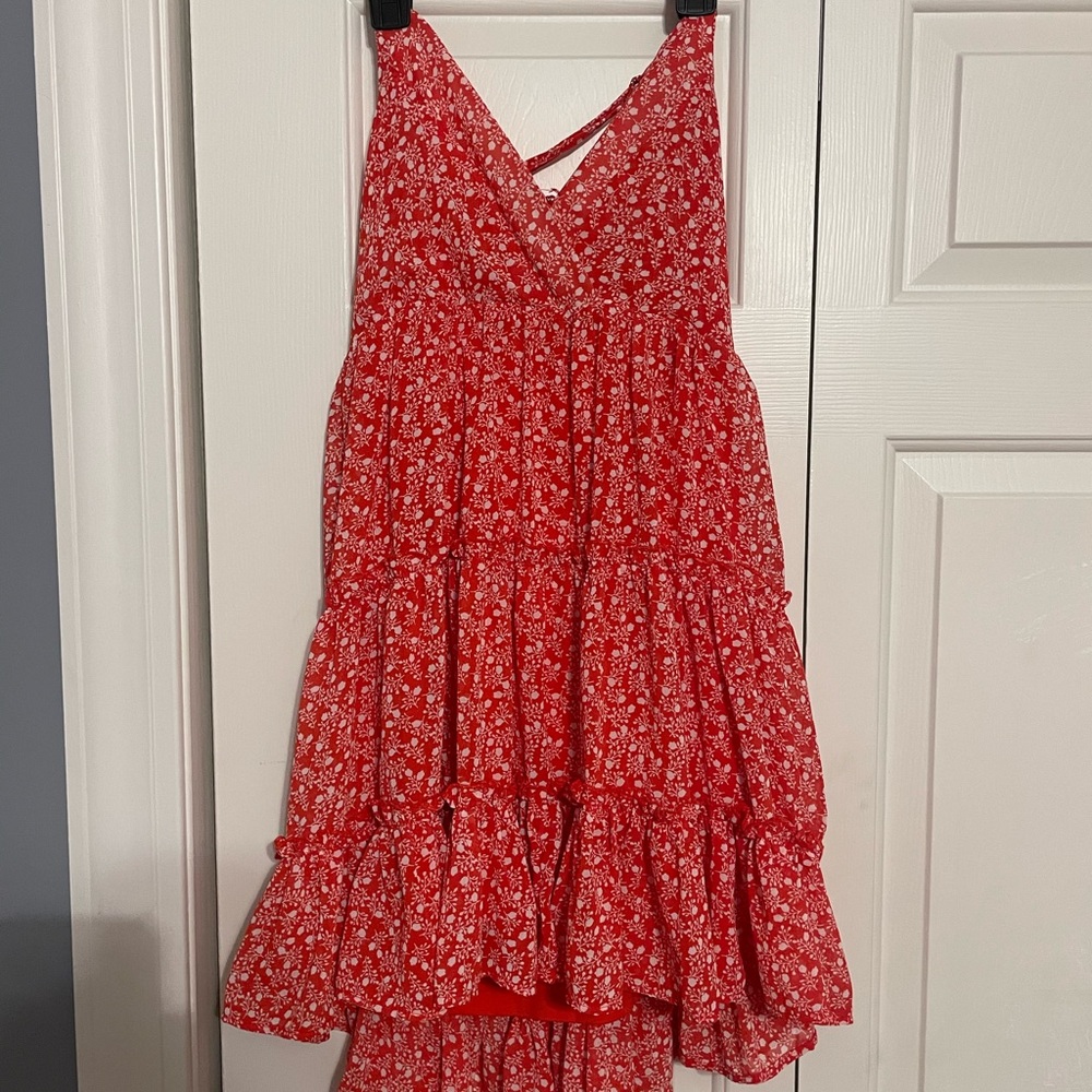 Red Floral Mini Dress